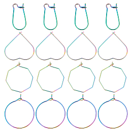 UNICRAFTALE 32pcs 4 Styles Rainbow Color Hoop Earring Findings Stainless Steel Wine Glass Charm Findings Earring Hoops for Jewellery Making