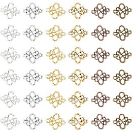 CHGCRAFT 144pcs 4 Colors 2 Sizes Tibetan Alloy Links Connectors Chinese Knot Shape Link Connector Charms Jewelry Making Bracelet Accessories Links for Jewelry Crafting 0.86x0.73inch