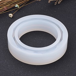 Honeyhandy DIY Silicone Bangle Molds, Resin Casting Molds, For UV Resin, Epoxy Resin Jewelry Making, White, 81x18.2mm, Inner Diameter: 62mm