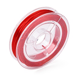 Honeyhandy Strong Stretchy Beading Elastic Thread, Flat Elastic Crystal String, Red, 0.8mm, about 10.93 yards(10m)/roll