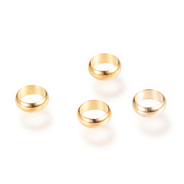 Honeyhandy Brass Spacer Beads, Ring, Golden, 6.5x2.5mm, Hole: 5mm