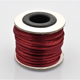 Honeyhandy Macrame Rattail Chinese Knot Making Cords Round Nylon Braided String Threads, Dark Red, 2mm, about 10.93 yards(10m)/roll