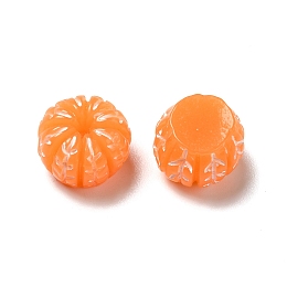 Honeyhandy Opaque Resin Imitation Food Decoden Cabochons, Orange Shape, Orange, 12.5x10mm