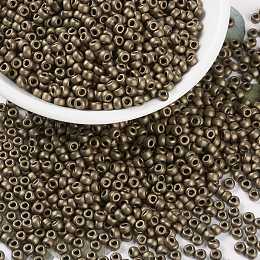 MIYUKI Round Rocailles Beads, Japanese Seed Beads, 8/0, (RR2006) Matte Metallic Dark Bronze, 3mm, Hole: 1mm, about 422~455pcs/10g