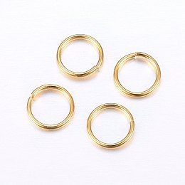 Honeyhandy 304 Stainless Steel Open Jump Rings, Golden, 22 Gauge, 5x0.6mm, Inner Diameter: 4mm