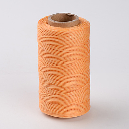 Honeyhandy Flat Waxed Polyester Cords, The incoming goods exhibit variations in color, Sandy Brown, 1x0.3mm, about 284.33 yards(260m)/roll