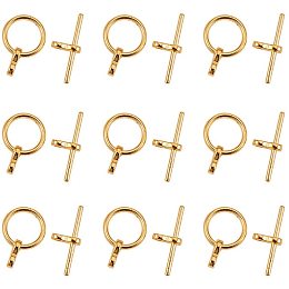 Tibetan Style Alloy Toggle Clasps, Donut, Golden, Donut: 12x1.5mm, Hole: 1.5mm; Bar: 8x19x1.5mm, Hole: 1.5mm; 20sets/box