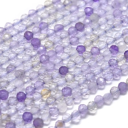 ARRICRAFT Natural Ametrine Beads Strands, Round, Faceted, 2mm, Hole: 0.5mm, about 192pcs/Strand, 15.16 inches(38.5cm)