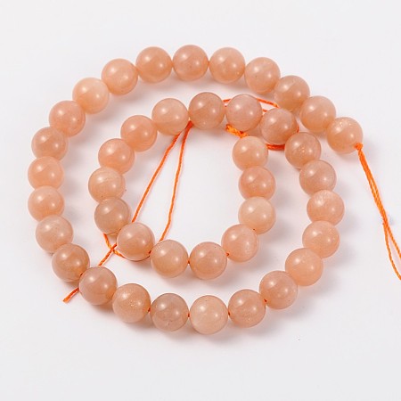 Arricraft Natural Sunstone Beads Strands, Round, 6mm, Hole: 1mm, about 68pcs/strand, 16 inches