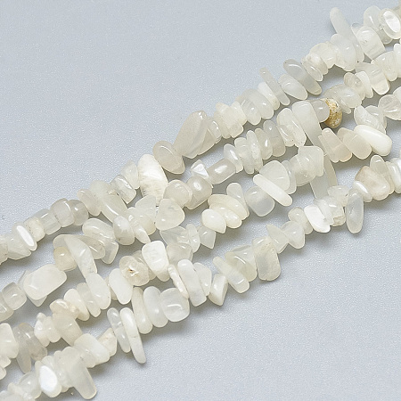 ARRICRAFT Natural Moonstone Beads Strands, Chip, Old Lace, 3~11x3~5x1~4mm, Hole: 1mm, about 380~400pcs/strand, 33 inches
