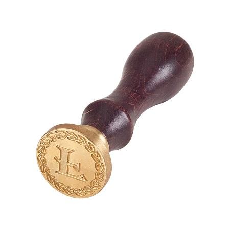 PandaHall Elite Letter F Wax Seal Stamp Vintage Retro Brass Head Wooden Handle Classic Alphabet Letter Initial F Wax Sealing Stamp F