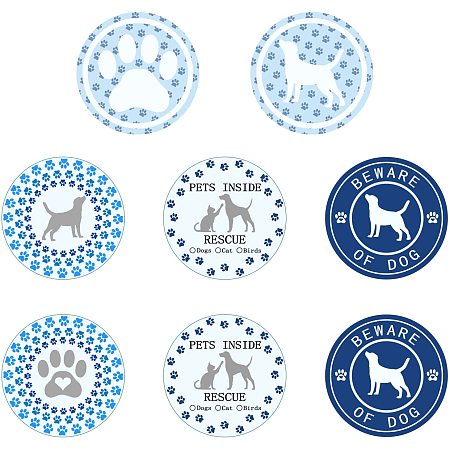 ARRICRAFT 4pcs/Set Window Stickers Dog Paw Pattern Glass Door Alert Decal Dog Theme Window Clings Self Adhesive for Window Decoration Acessories Anti-Collision Reminder 11.6x6.3in