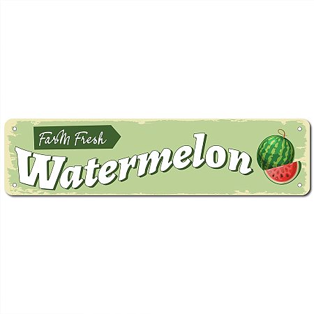 CREATCABIN Metal Tin Sign Watermelon Farm Fresh Fruit Retro Vintage Funny Wall Art Mural Hanging Iron Painting for Home Garden Bar Pub Kitchen Living Room Office Plaque 16x4inch