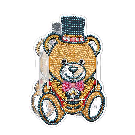 Arricraft 5D DIY Bear Pattern Animal Diamond Painting Pencil Case Ornaments Kits, with Resin Rhinestones, Sticky Pen, Tray Plate, Glue Clay and Acrylic Plate, 148x98x2mm