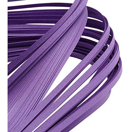 Pandahall Elite 1200 Strips Paper Quilling Strips, Purple Quilling Strip Set, 3mm Width 39cm Length