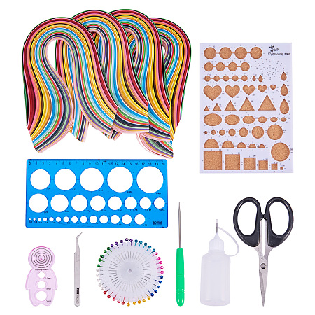 PandaHall Elite 1440 Strips 36 Colors Paper Quilling Strips Set Kits 3/5/7/10mm for Quilling Art Including 8 Quilling Tools