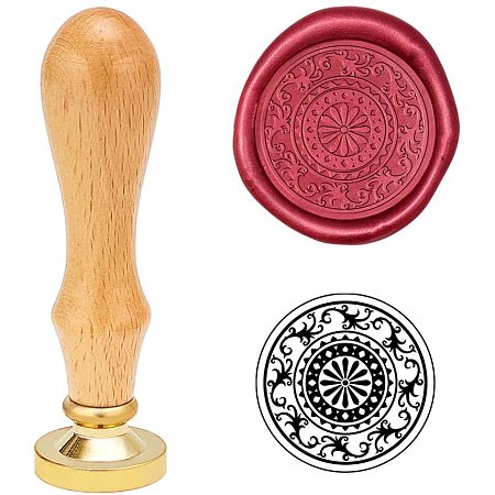 PandaHall Elite Wax Seal Stamp Sealing Beechwood Figured Flower Wax Stamp for Embellishment of Cards Envelopes, Wedding Invitations, Wine Packages, Gift Wrapping, Greeting Card