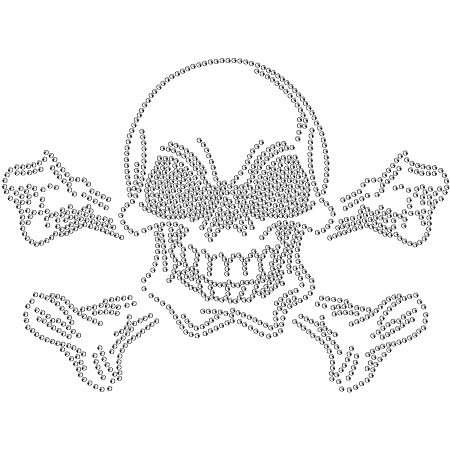 SUPERDANT Rhinestone Iron on Hotfix Transfer Decal Skull Clear Bling Patch Clothing Repair Applique T-Shirts Vest Shoes Hat Jacket Decoration Clothing DIY Accessories