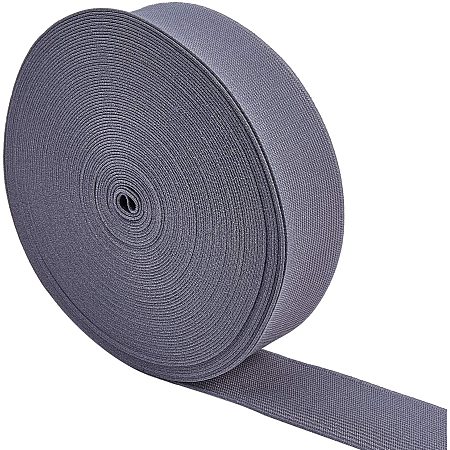 SUPERFINDINGS About 17.5 Yards Braided Elastic Bands Ultra Thick Flat Elastic Bands Dark-Gray Color Knit Webbing Sewing Accessories for Sewing DIY Crafts, 1.57 inch