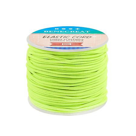 BENECREAT 2mm 55 Yards Elastic Cord Beading Stretch Thread Fabric Crafting Cord for Jewelry Craft Making (GreenYellow)