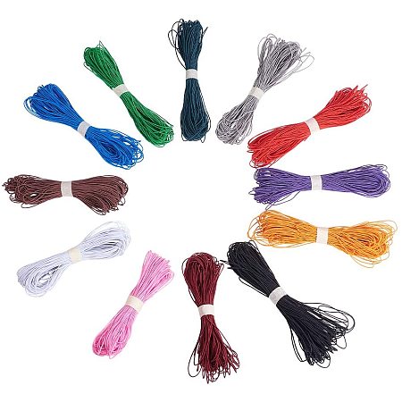 Arricraft 12 Colors 24 Yards/Color 0.8mm Elastic Cord Beading Thread Stretch String Craft Cord for Bracelet Necklace Jewelry DIY Craft Making