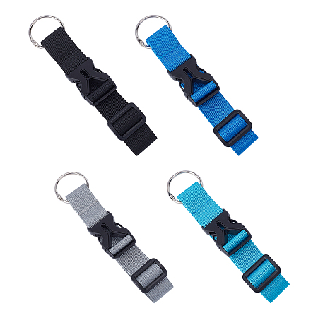 PandaHall Elite 4pcs Add a Bag Luggage Strap Jacket Gripper Adjustable Suitcase Belt Straps Carry-on Baggage Suitcase Straps Belts for Extra Bags Travel Attachment Accessories