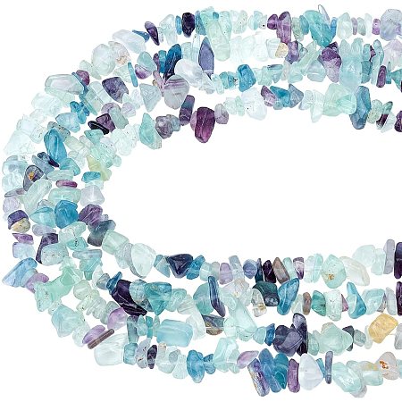 Arricraft 5~8mm Nature Chip Stone Beads, Natural Fluorite Beads, Gemstone Loose Beads for Bracelet Necklace Jewelry Making (2 Strands)