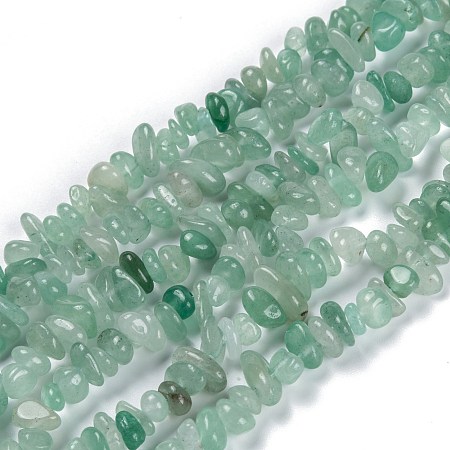Honeyhandy Natural Green Aventurine Beads Strands, Chip, Grade AB, 3~16x3~8mm, Hole: 0.7mm, 32.28''(82cm)