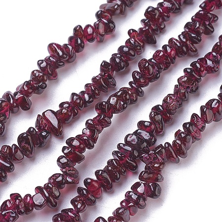 Honeyhandy Natural Garnet Chip Beads Strands, Grade A, 4~8x3~9mm, Hole: 0.8mm, about 34.6 inch(88cm)