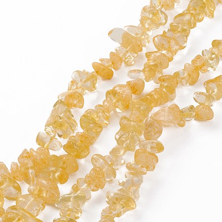 Honeyhandy Natural Citrine Beads Strands, Dyed, Chip, 2.5~6.5x6.5~11.5mm, Hole: 0.8mm, about 31.34 inch(79.6cm)
