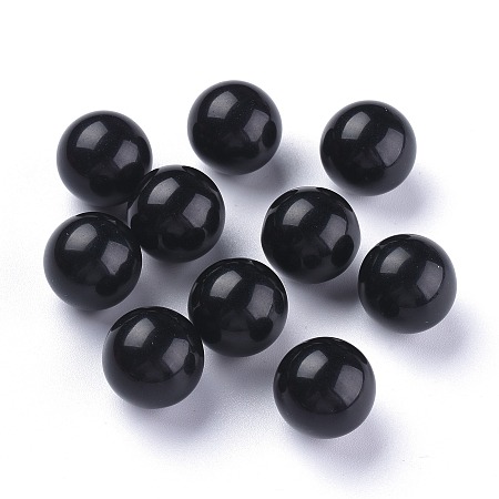 Honeyhandy Natural Obsidian Beads, Gemstone Sphere, No Hole/Undrilled, Round, 17.5~18mm