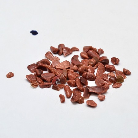 Honeyhandy Synthetic Goldstone Beads, No Hole/Undrilled,  Chip, 2~8x2~4mm, about 8500pcs/500g