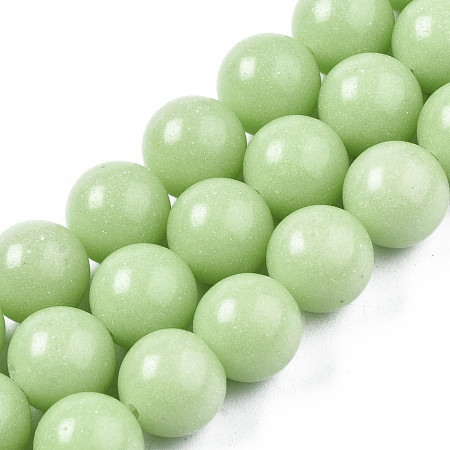 ARRICRAFT Synthetic Luminous Stone Round Beads Strands, Pale Green, 10mm, Hole: 1.2mm, about 40pcs/strand, 15.55 inch(39.5cm)