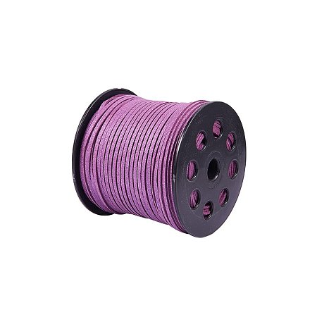 ARRICRAFT 1 Rolls Glitter Powder Lace Faux Leather Suede Beading Cords Velvet String 3mm 100 Yard per Roll Purple