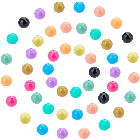 CHGCRAFT 140Pcs Multicolor Opaque Acrylic Beads 20mm Round Acrylic Beads Solid Chunky Bubblegum Beads with 3mm Hole for Jewelry Making