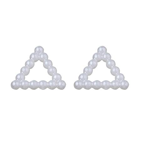 ARRICRAFT ABS Plastic Imitation Pearl Linking Rings, Triangle, Ivory, 10.5x12x2mm