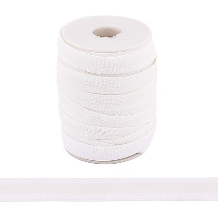 BENECREAT 20 Yards 15mm Wide Non-Slip Elastic Band Stretchy Silicone Backed Gripper Elastic Ribbon Flat Elastic Band with Spool for Sewing Clothing Hair Accessories, White