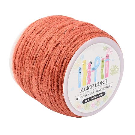 ARRICRAFT 1 Roll(100m, about 100 Yards) OrangeRed Colored Jute twine Jute String for Jewelry Making Craft Project, 2mm