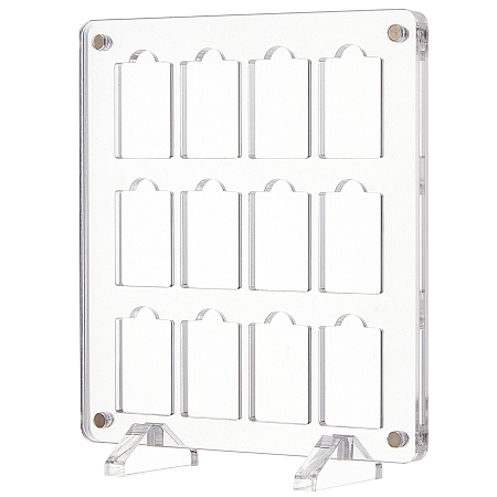 BENECREAT 12 Slots Acrylic Game Card Collection Display, Clear Game Card Storage Display Stands for Collectibles Trading Card