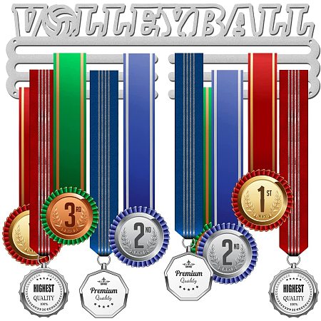 GLOBLELAND Volleyball Medal Holder Display Hanger Rack Frame for Sport Race Metal Medal Hanger for Volleyball Competitions,15.75x6Inches