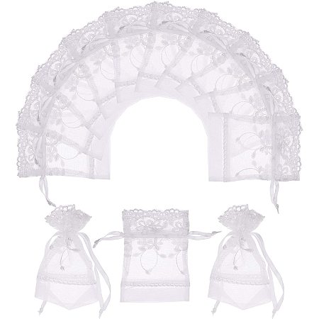 NBEADS 12 Pcs Organza Bags, Lace Bags Organza Jewelry Pouches Wedding Favor Bags for Birthday Wedding Party, 15x10cm