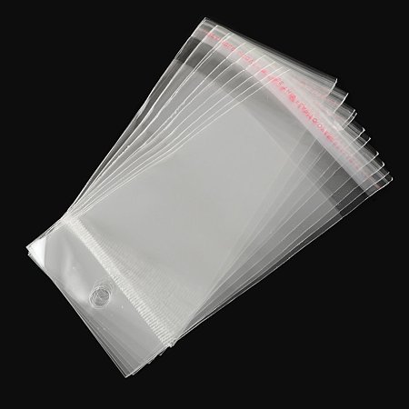 NBEADS 1000pcs OPP Cellophane Bags, Rectangle, Clear, 120x60mm, Hole: 8mm