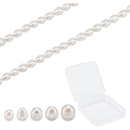 SUNNYCLUE 1 Box 8mm Rice Grade A Natural Cultured Freshwater Pearl Beads 1 Strand White Loose Spacer Pearl Jewelry Bead for Women DIY Bracelet Earring Necklace Jewellery Making Crafts