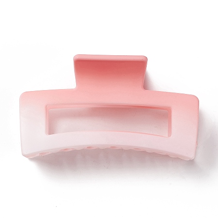 Honeyhandy Rectangle Gradient Plastic Claw Hair Clips, with Iron Findings, Hair Accessories for Girls, Light Coral, 49x87x40mm