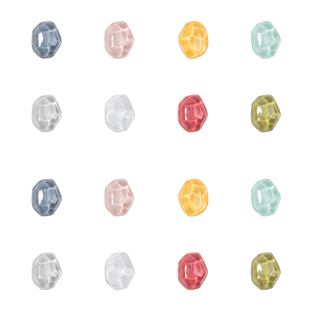 ARRICRAFT NBEADS Resin Cabochons, Nuggets, Mixed Color, 14~15x12x6~7mm, 8colors, 4pcs/color, 32pcs/box