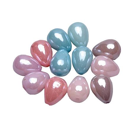 ARRICRAFT About 400pcs Mixed Color Drop Shape AB Color Plated Acrylic Beads for Bracelets, Necklace and Earring Making, Hole: 1mm