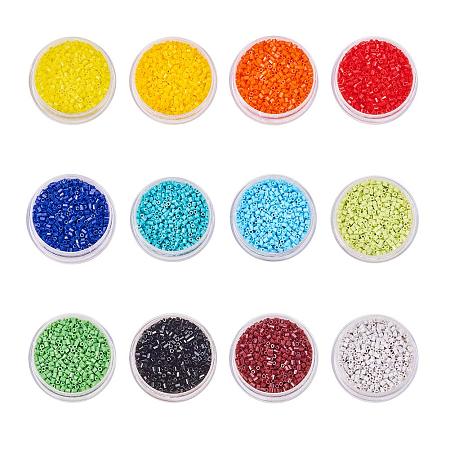 BENECREAT About 44000 Pcs 11/0 MGB Japanese Glass Seed Beads Opaque Color 2-Cut Seed Beads for Jewelry Making - Hole Size 0.8mm, 12 Color