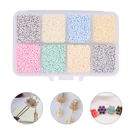 PandaHall Elite About 26400 Pcs 13/0 Glass Seed Beads Lined Pony Bead Tiny Spacer Czech Beads Diameter 2-2.3mm for Jewelry Making 8 Colors