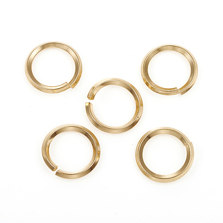 Honeyhandy 304 Stainless Steel Jump Ring, Open Jump Rings, Golden, 12 Gauge,14x2mm, Inner Diameter: 10.5mm