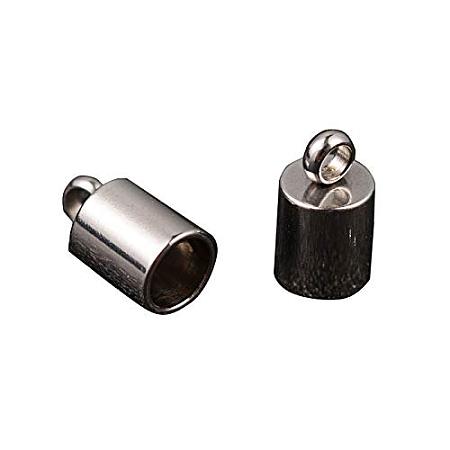 ARRICRAFT 200pcs 304 Stainless Steel Leather Ends Cord Glue in Barrel End Caps Leather Cord Findings for Bracelet Necklace Jewelry Making 2mm Hole